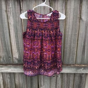 Jack Small purple orange high low tank blouse